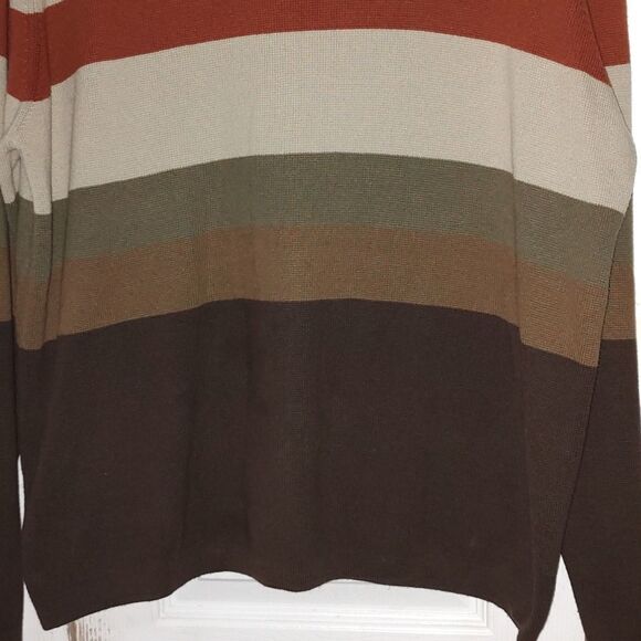 Geoffrey Beene   multicolor striped crewneck  sweater  Sz L - Picture 2 of 5